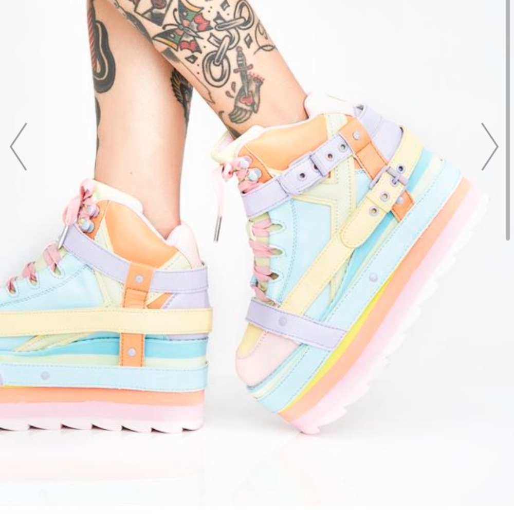 Dollskill Y.R.U. Qozmo Bondage Platform Sneakers